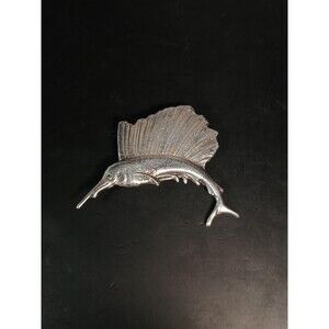 Vintage Sterling Silver Large Sailfish Brooch